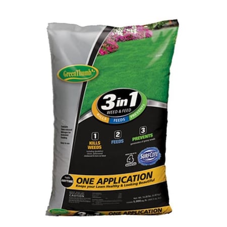 Knox Fertilizer Knox Fertilizer 225489 5000 sq ft. Green Thumb Coverage; 3-in-1 Fertilizer Weed & Feed & Crabgrass Preventer 225489
